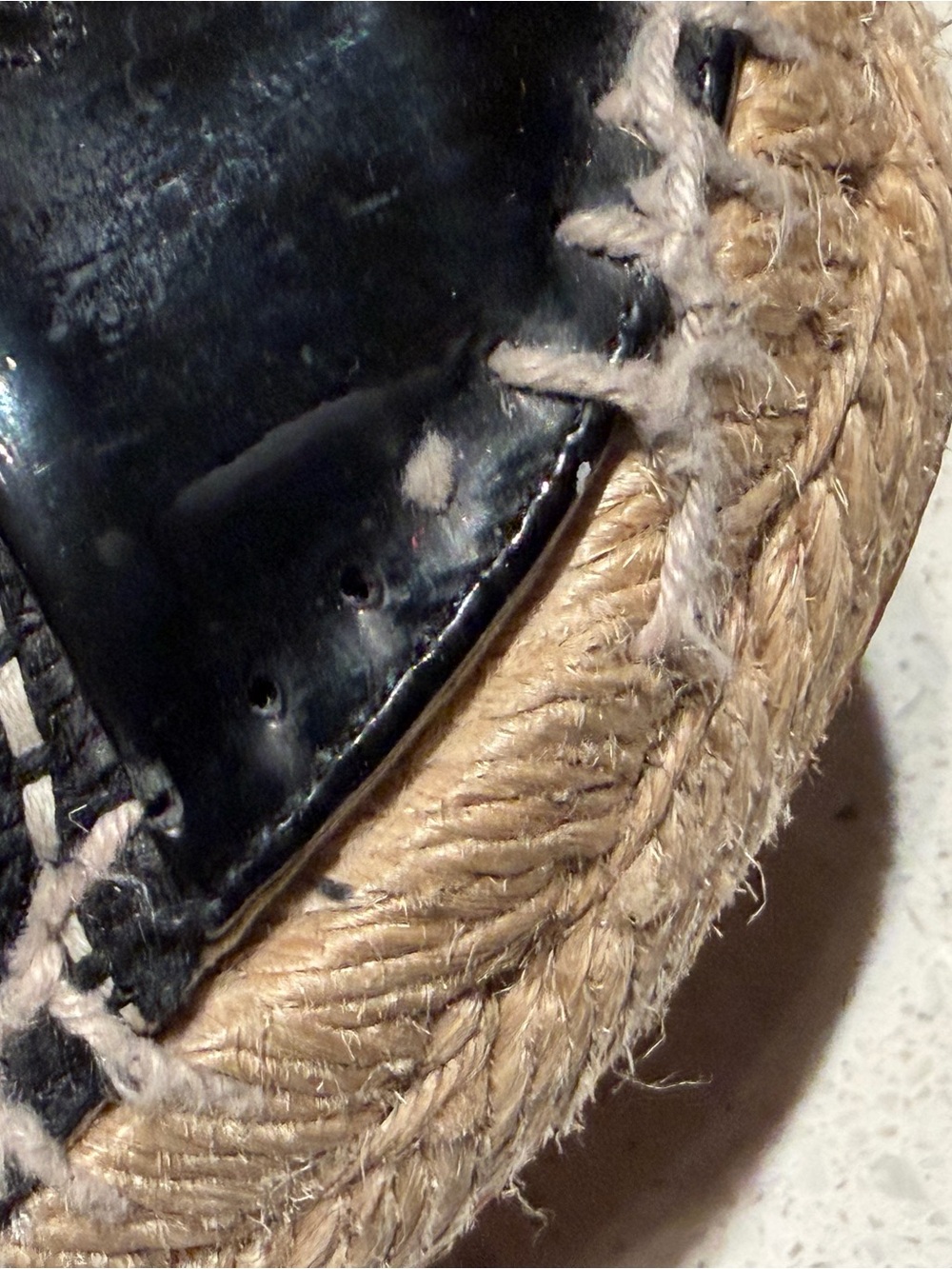 CHANEL Black Tweed Espadrilles with Patent CC Cap Toe - Picture 8 of 12